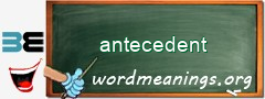 WordMeaning blackboard for antecedent